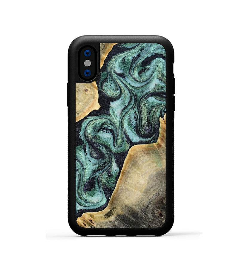 iPhone Xs Wood Phone Case - Kory (Green, 808882)