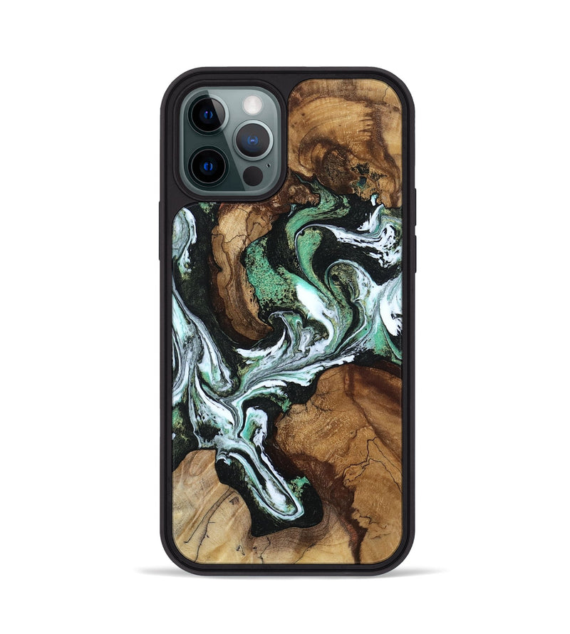 iPhone 12 Pro Wood Phone Case - Carly (Green, 808884)