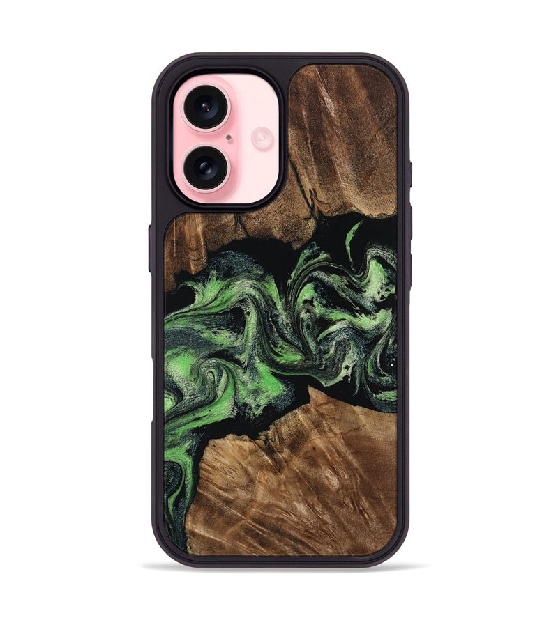 iPhone 16 Wood Phone Case - Matthew (Green, 808885)