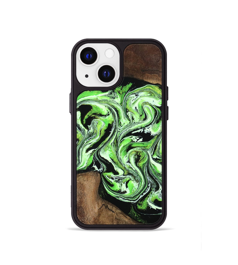 iPhone 13 mini Wood Phone Case - Kyrie (Green, 808886)