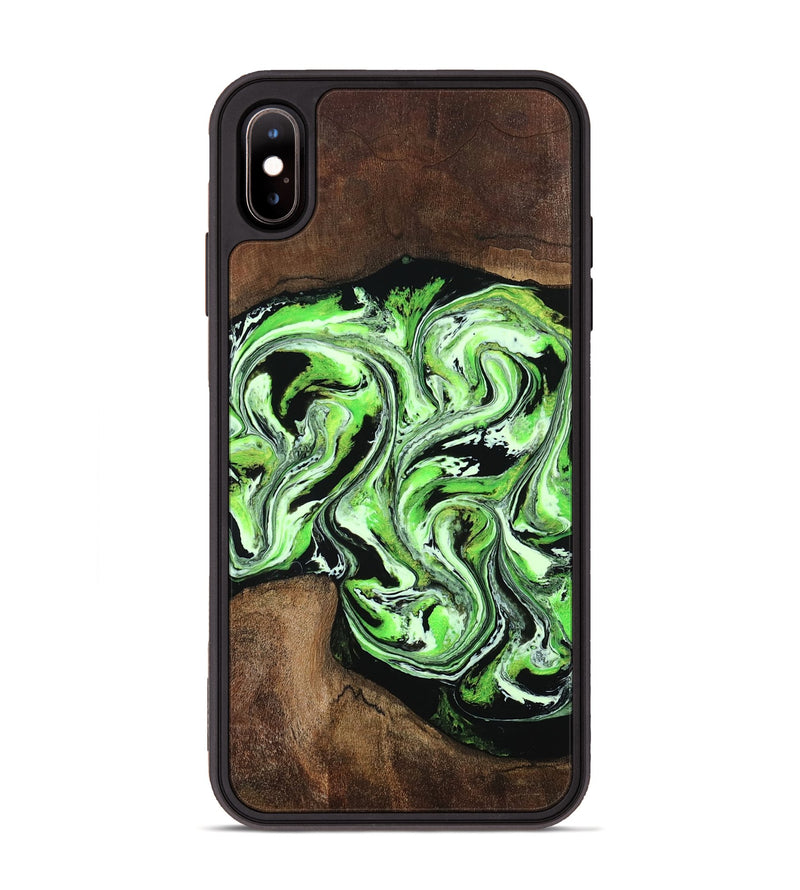 iPhone Xs Max Wood Phone Case - Kyrie (Green, 808886)