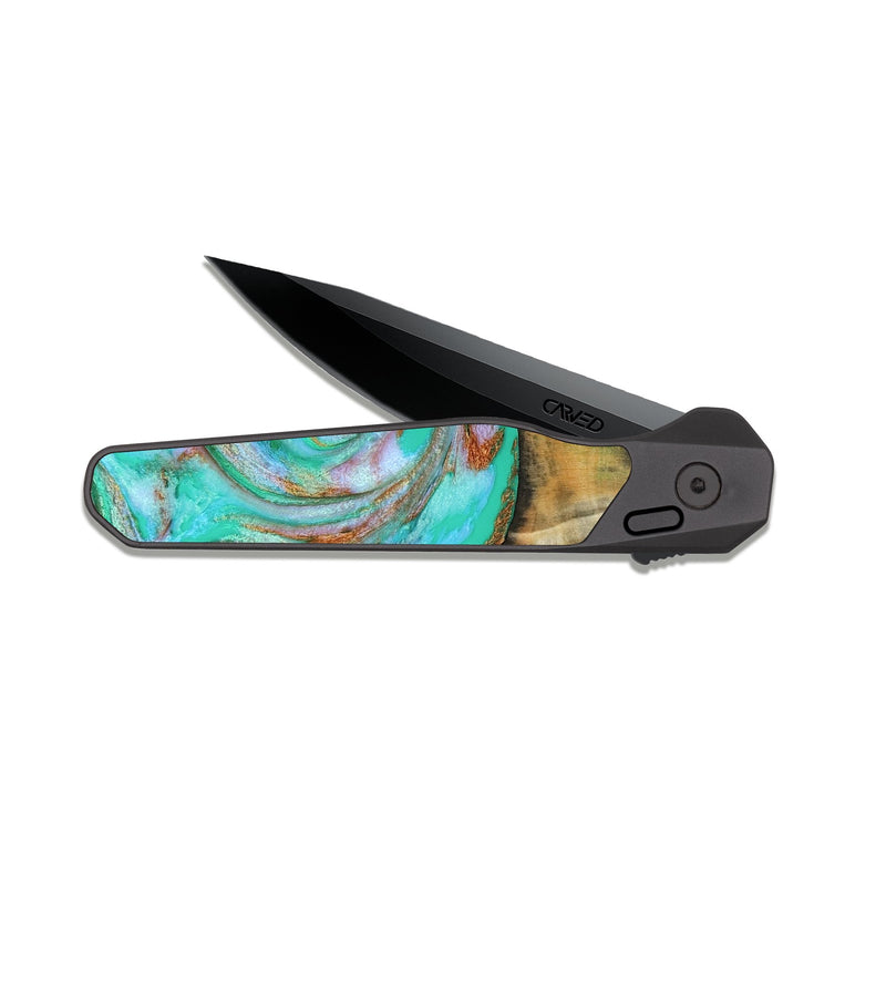 EDC Dark Slate Wood Pocket Knife - Addisyn (Green, 808887)