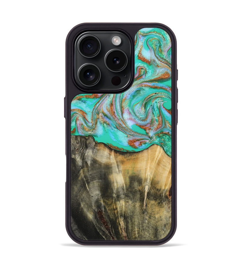 iPhone 16 Pro Wood Phone Case - Addisyn (Green, 808887)