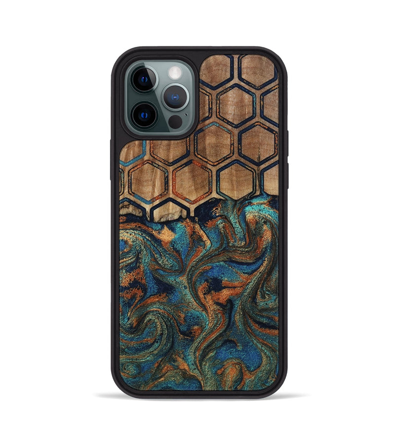 iPhone 12 Pro Wood Phone Case - Sarai (Pattern, 808888)
