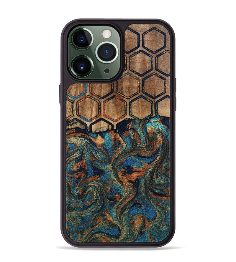 iPhone 13 Pro Max Wood Phone Case - Sarai (Pattern, 808888)