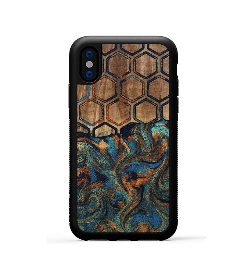 iPhone Xs Wood Phone Case - Sarai (Pattern, 808888)