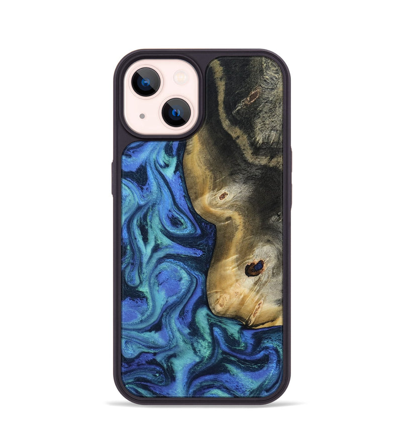 iPhone 14 Wood Phone Case - Koa (Blue, 808891)