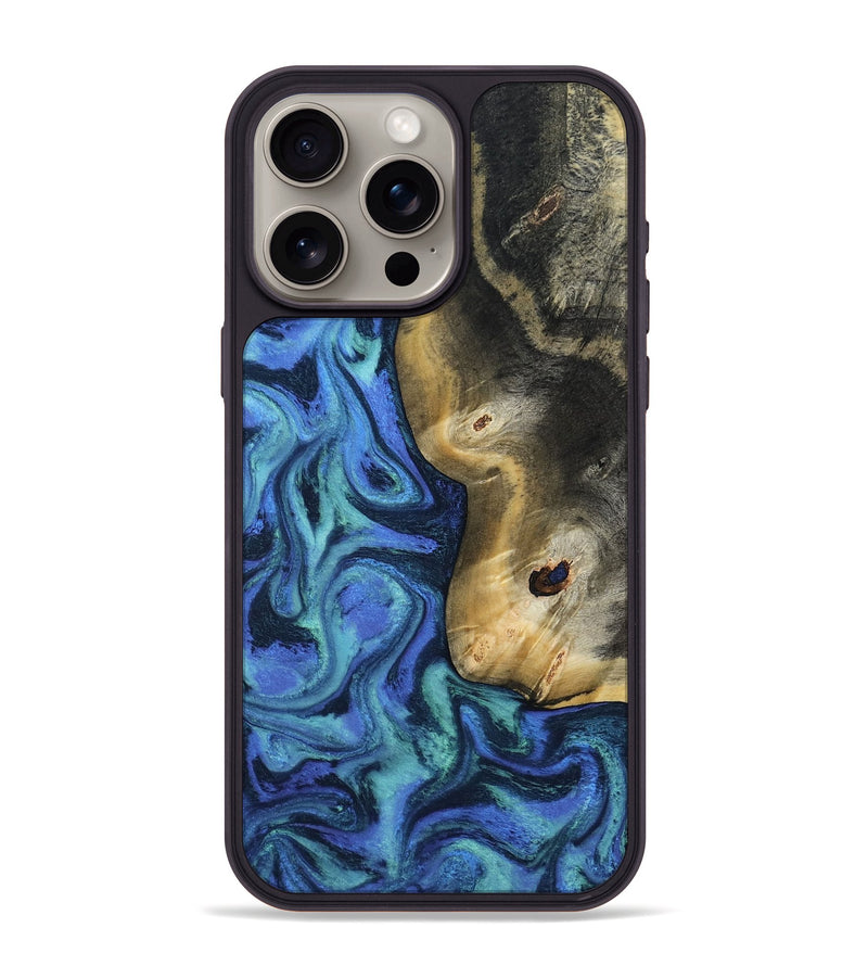 iPhone 15 Pro Max Wood Phone Case - Koa (Blue, 808891)