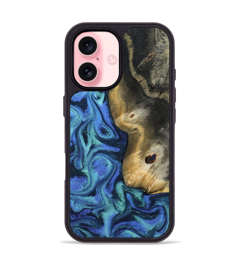iPhone 16 Wood Phone Case - Koa (Blue, 808891)