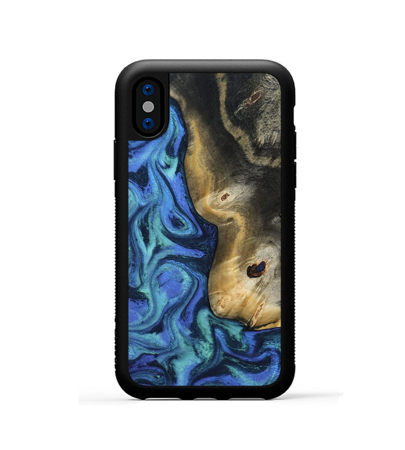 iPhone Xs Wood Phone Case - Koa (Blue, 808891)