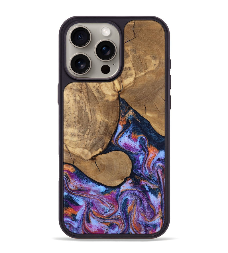 iPhone 16 Pro Max Wood Phone Case - Jesica (Blue, 808892)