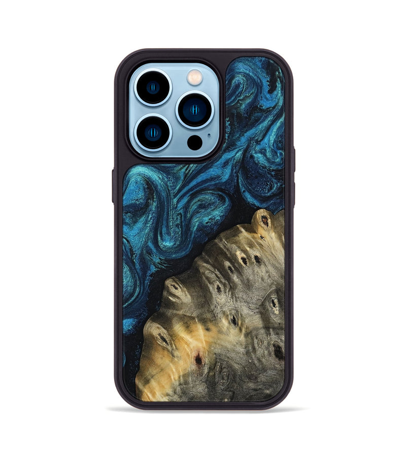 iPhone 14 Pro Wood Phone Case - Murphy (Blue, 808893)
