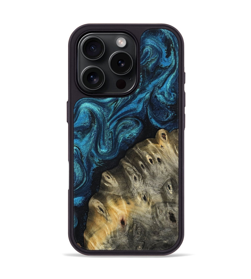 iPhone 16 Pro Wood Phone Case - Murphy (Blue, 808893)