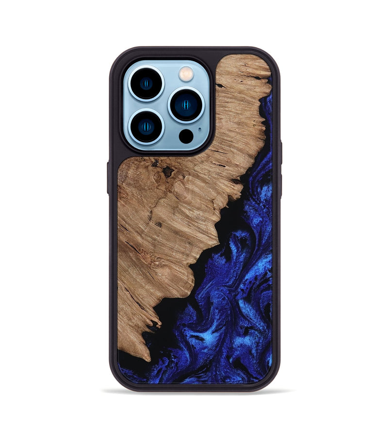 iPhone 14 Pro Wood Phone Case - Jan (Blue, 808894)
