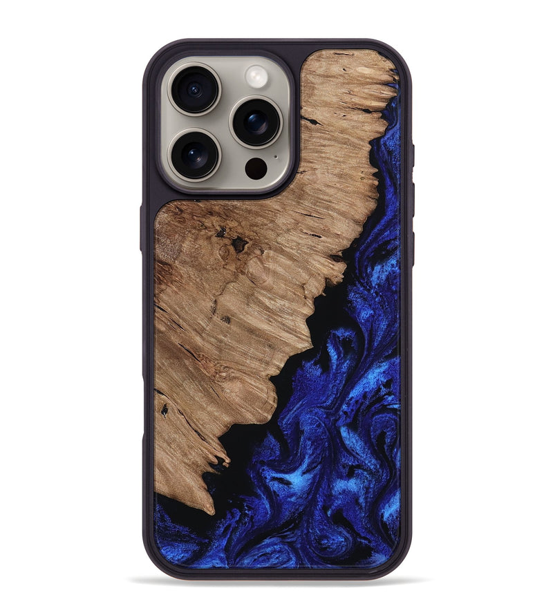 iPhone 16 Pro Max Wood Phone Case - Jan (Blue, 808894)