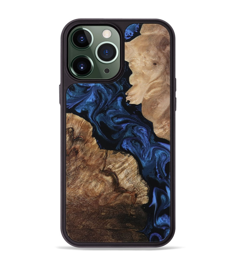 iPhone 13 Pro Max Wood Phone Case - Hester (Blue, 808895)