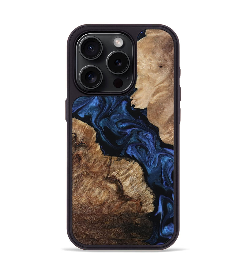 iPhone 15 Pro Wood Phone Case - Hester (Blue, 808895)