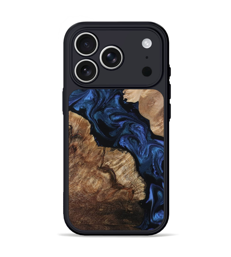 iPhone 17 Pro Wood Phone Case - Hester (Blue, 808895)