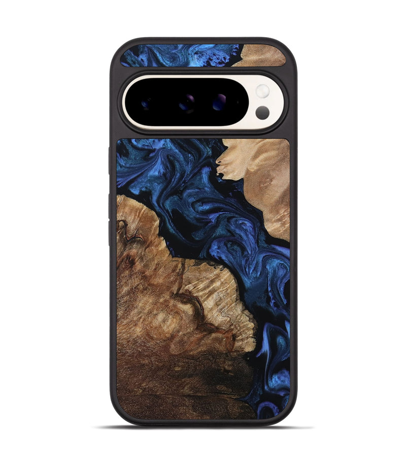 Pixel 9 Wood Phone Case - Hester (Blue, 808895)