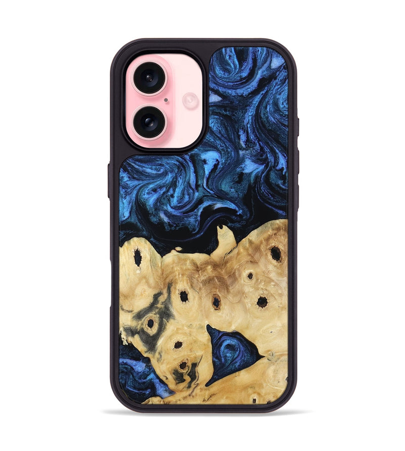 iPhone 16 Wood Phone Case - Cailyn (Blue, 808896)