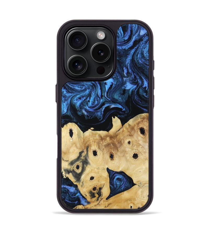 iPhone 16 Pro Wood Phone Case - Cailyn (Blue, 808896)
