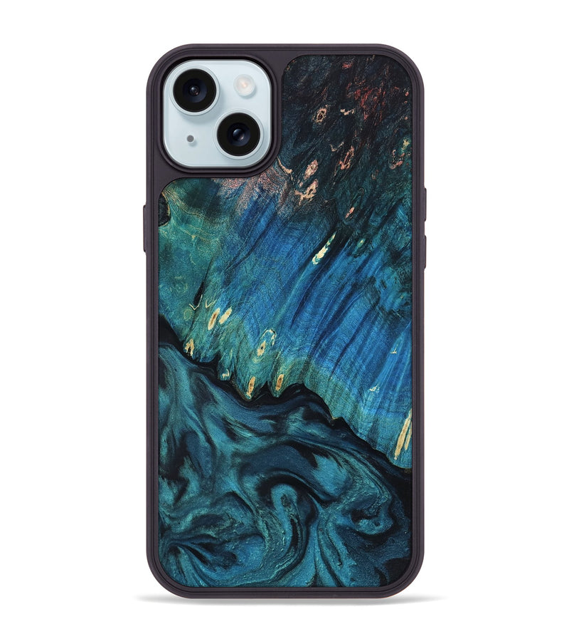 iPhone 15 Plus Wood Phone Case - Roslyn (Blue, 808897)