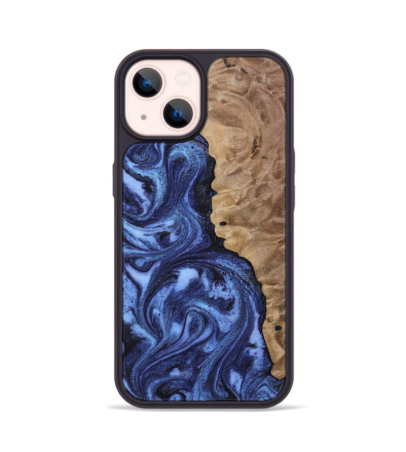 iPhone 14 Wood Phone Case - Zariah (Blue, 808898)
