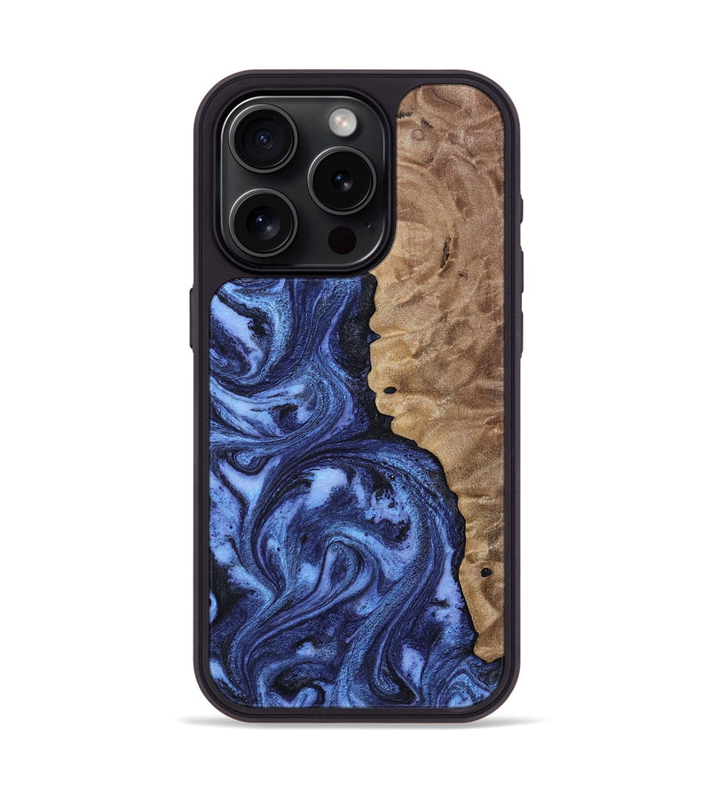 iPhone 15 Pro Wood Phone Case - Zariah (Blue, 808898)