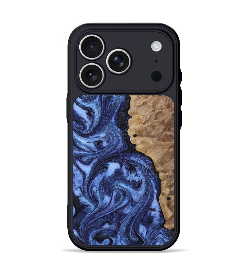 iPhone 17 Pro Wood Phone Case - Zariah (Blue, 808898)