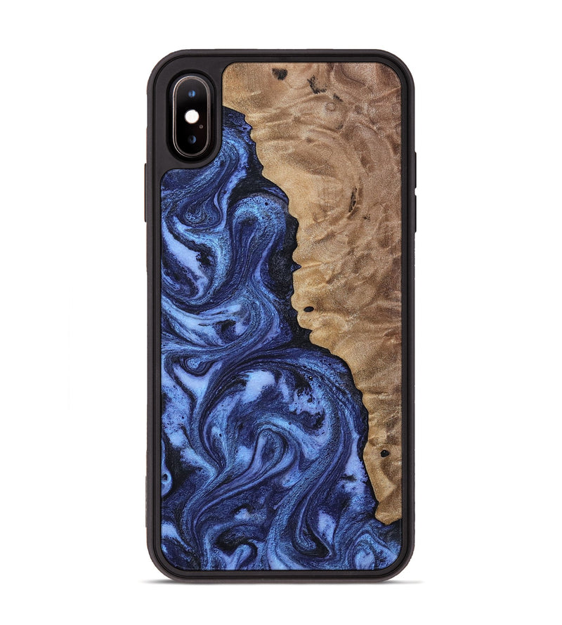iPhone Xs Max Wood Phone Case - Zariah (Blue, 808898)