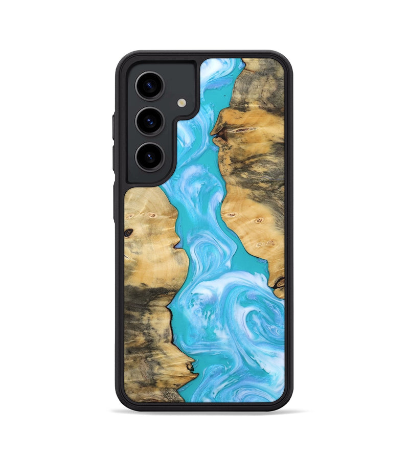 Galaxy S24 Wood Phone Case - Jaron (Blue, 808899)