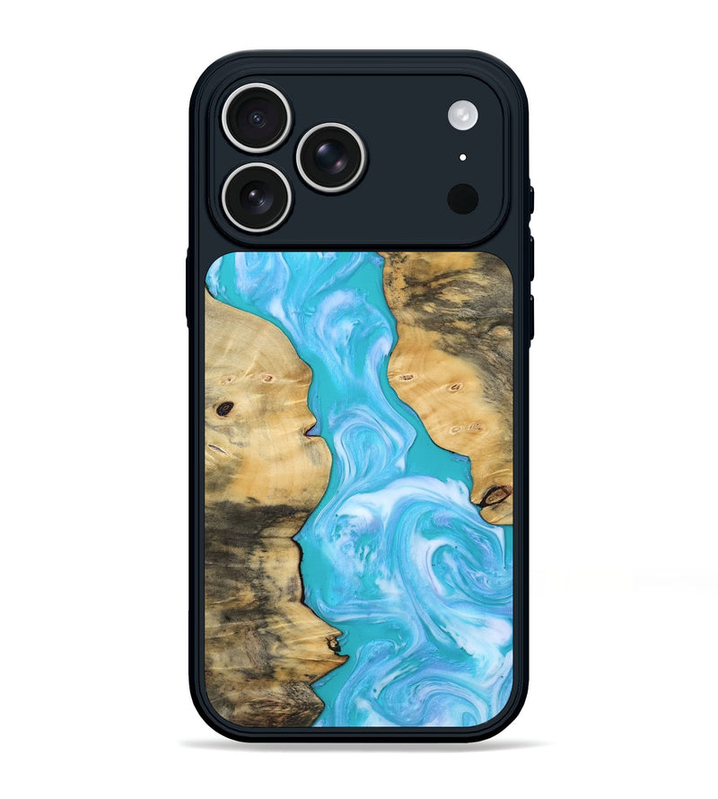 iPhone 17 Pro Max Wood Phone Case - Jaron (Blue, 808899)