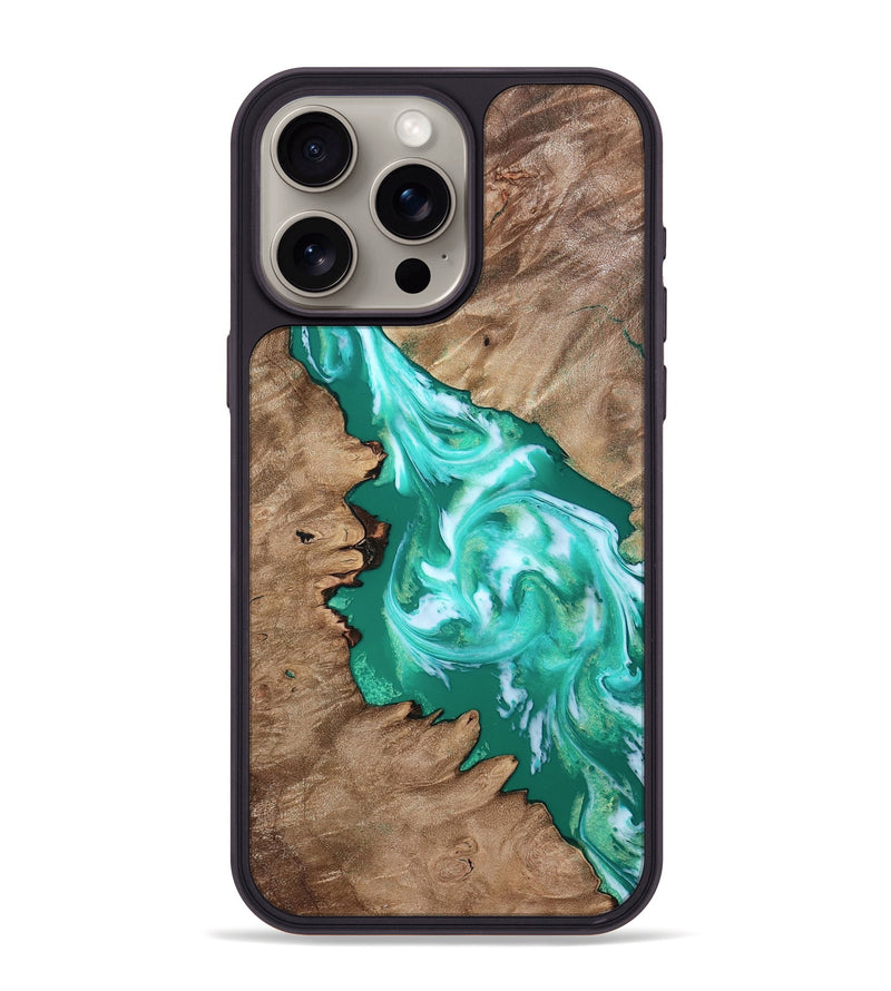 iPhone 15 Pro Max Wood Phone Case - Arian (Green, 808900)