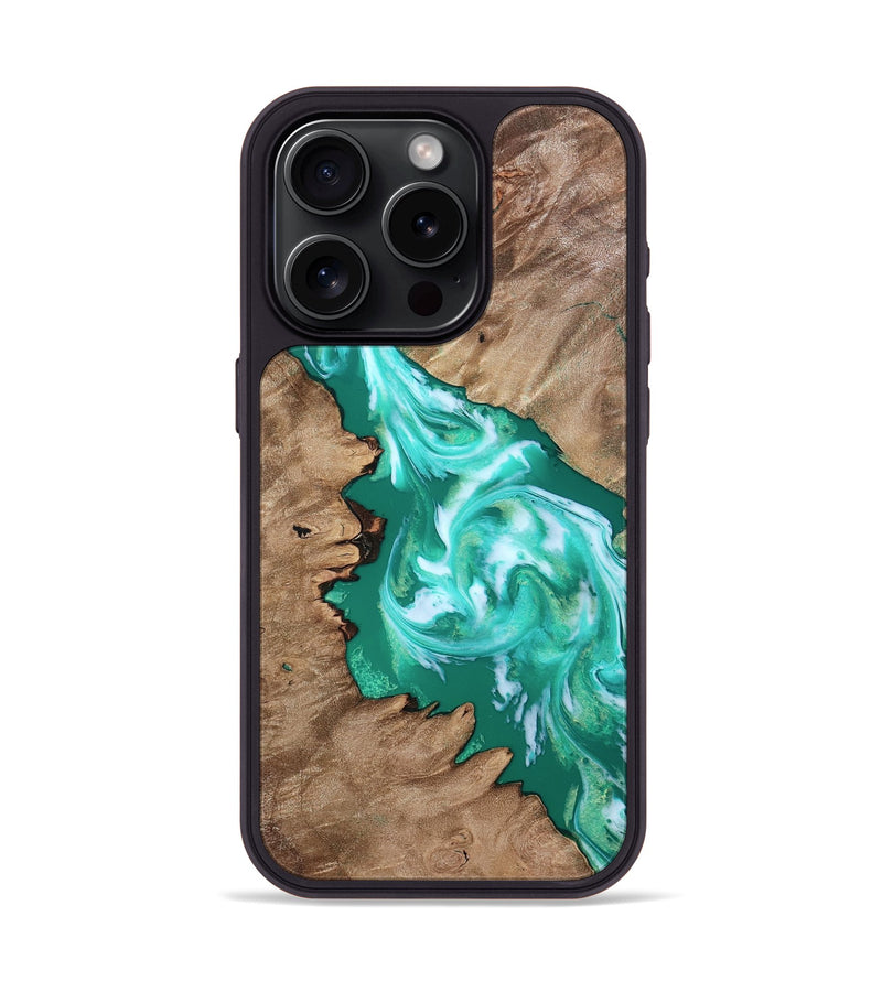 iPhone 15 Pro Wood Phone Case - Arian (Green, 808900)