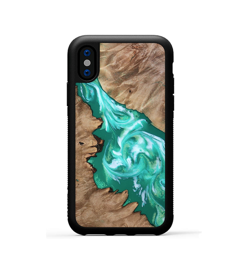 iPhone Xs Wood Phone Case - Arian (Green, 808900)