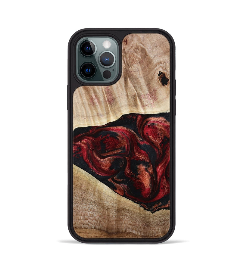 iPhone 12 Pro Wood Phone Case - Teressa (Red, 808902)