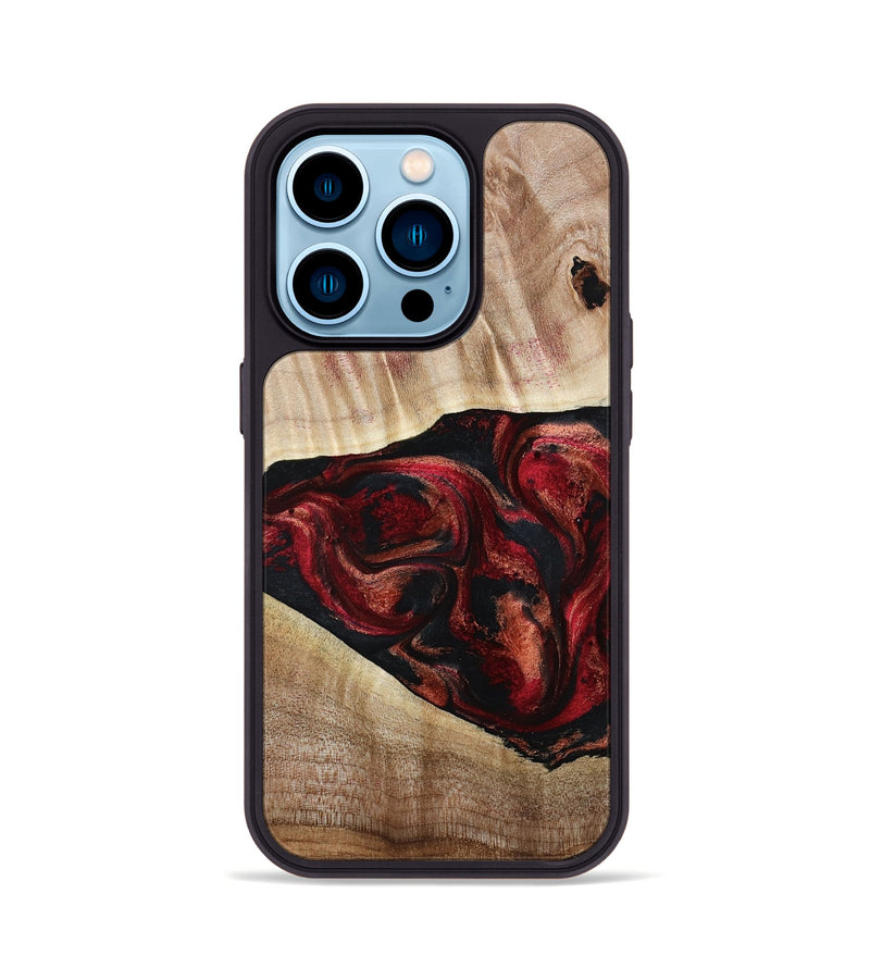 iPhone 14 Pro Wood Phone Case - Teressa (Red, 808902)
