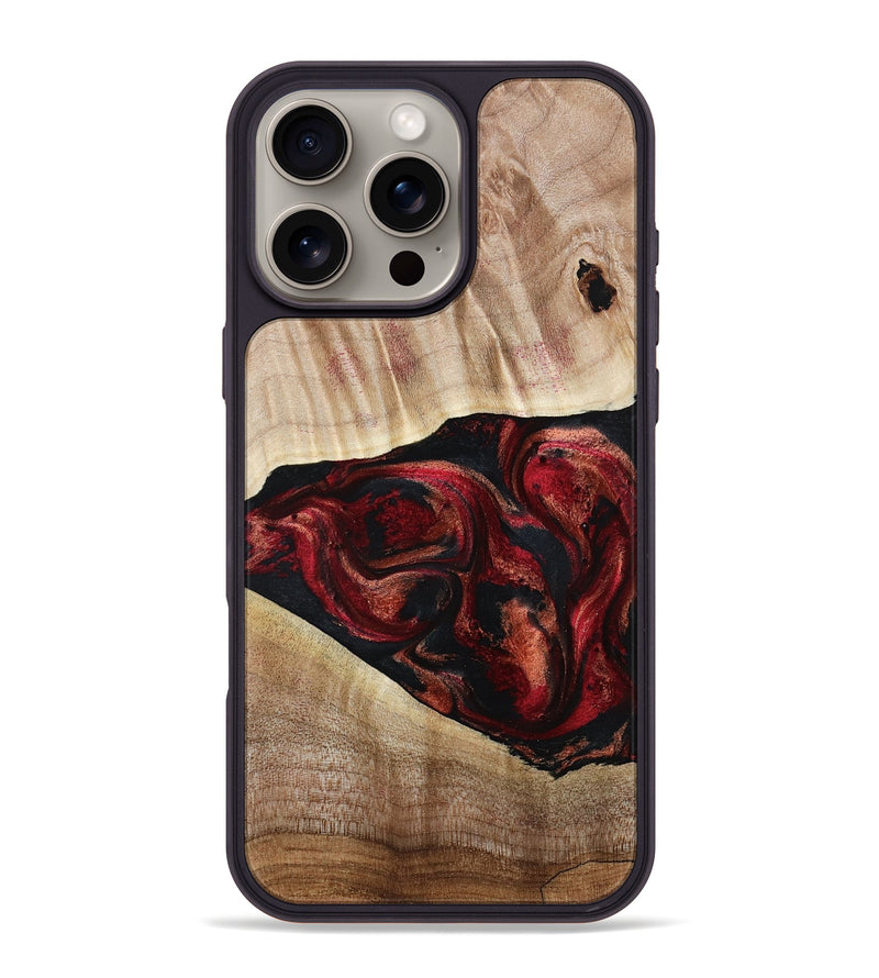 iPhone 16 Pro Max Wood Phone Case - Teressa (Red, 808902)