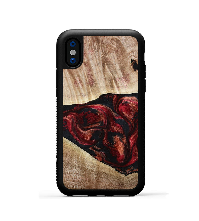 iPhone Xs Wood Phone Case - Teressa (Red, 808902)