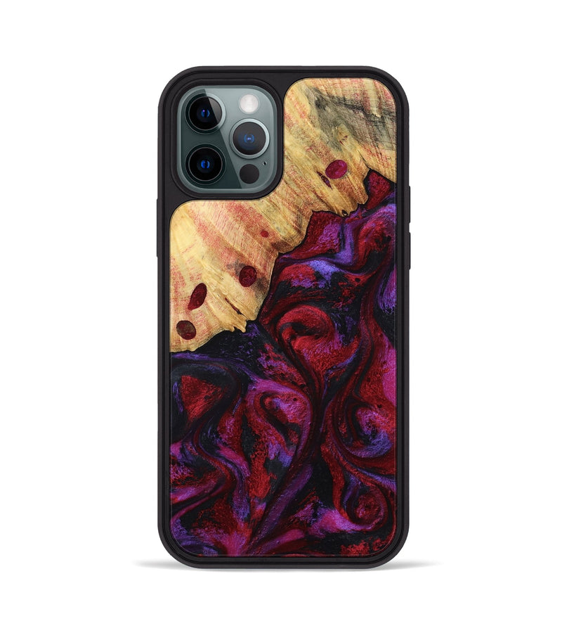 iPhone 12 Pro Wood Phone Case - Elvin (Red, 808903)
