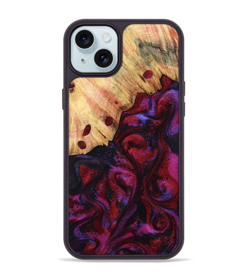 iPhone 15 Plus Wood Phone Case - Elvin (Red, 808903)