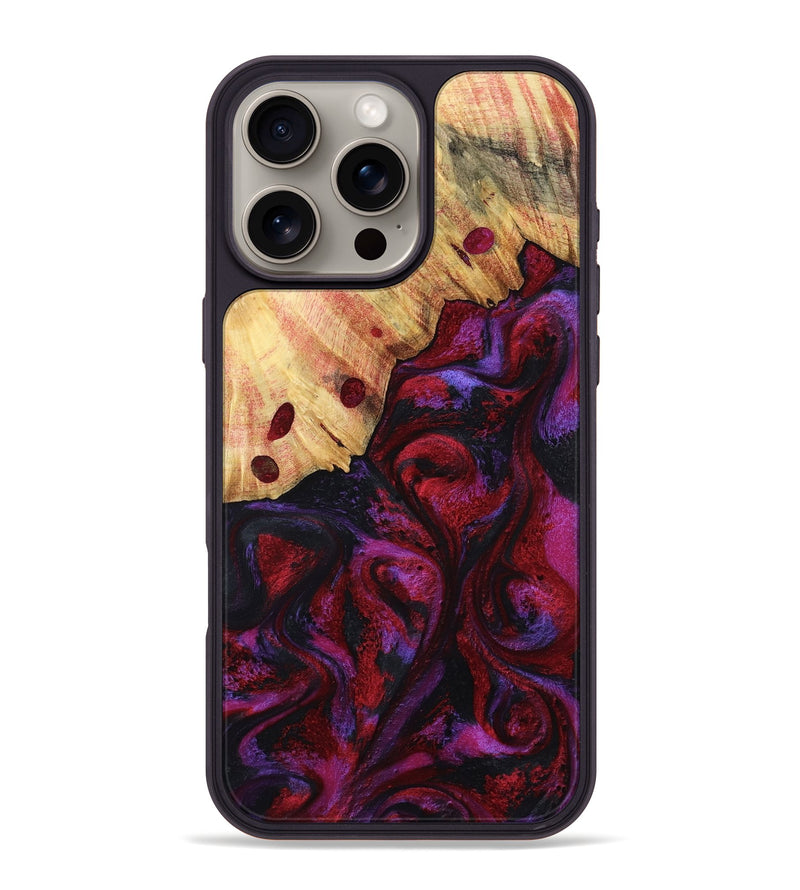 iPhone 16 Pro Max Wood Phone Case - Elvin (Red, 808903)