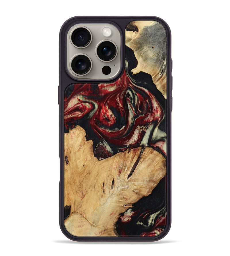 iPhone 16 Pro Max Wood Phone Case - Galen (Red, 808906)