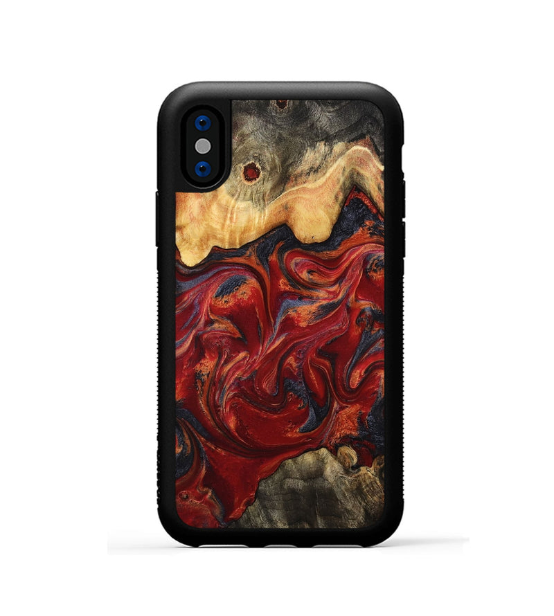 iPhone Xs Wood Phone Case - Karyme (Red, 808908)
