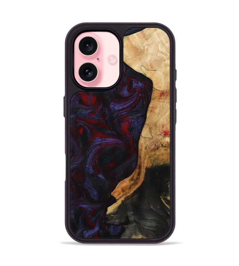iPhone 16 Wood Phone Case - Erich (Red, 808909)