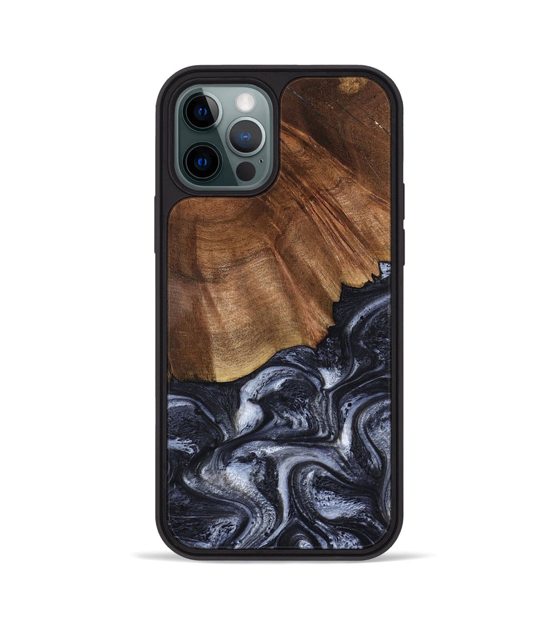 iPhone 12 Pro Wood Phone Case - Rick (Black & White, 808910)