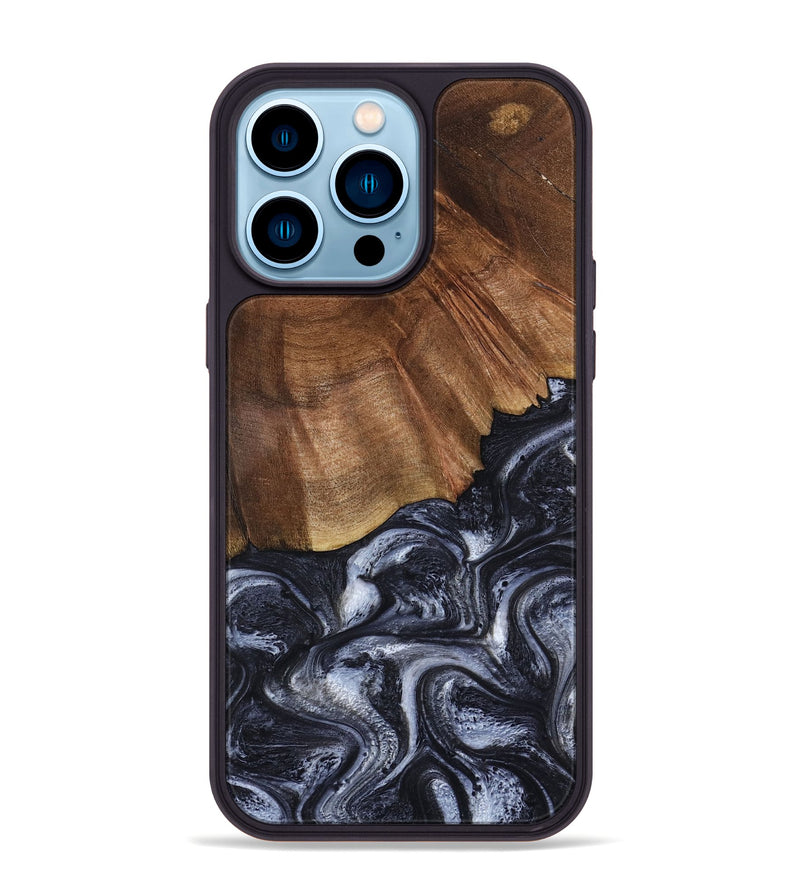 iPhone 14 Pro Max Wood Phone Case - Rick (Black & White, 808910)