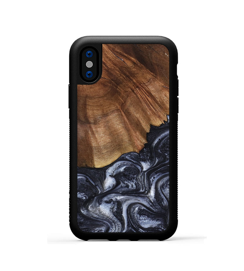 iPhone Xs Wood Phone Case - Rick (Black & White, 808910)