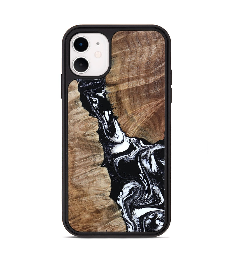 iPhone 11 Wood Phone Case - Arlo (Black & White, 808911)