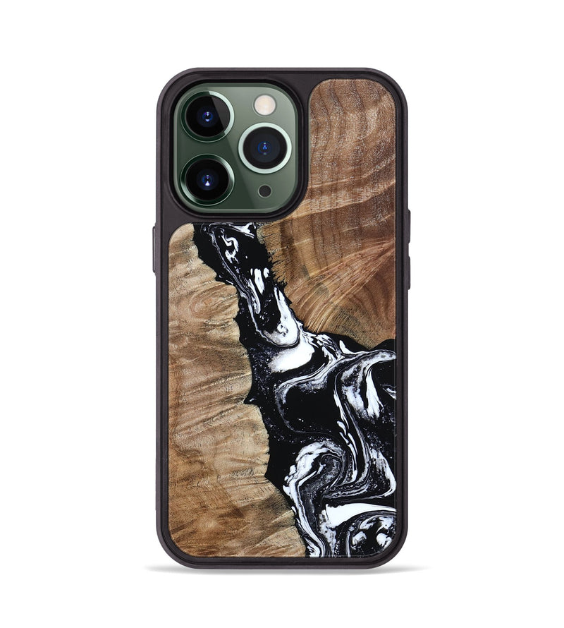 iPhone 13 Pro Wood Phone Case - Arlo (Black & White, 808911)